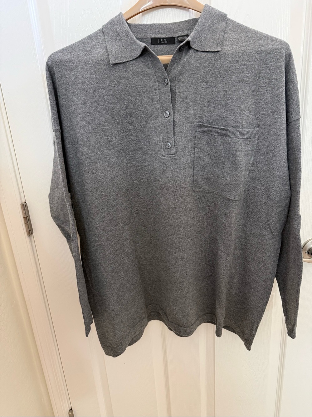 RDI Gray Men’s Knit Polo Cardigan
